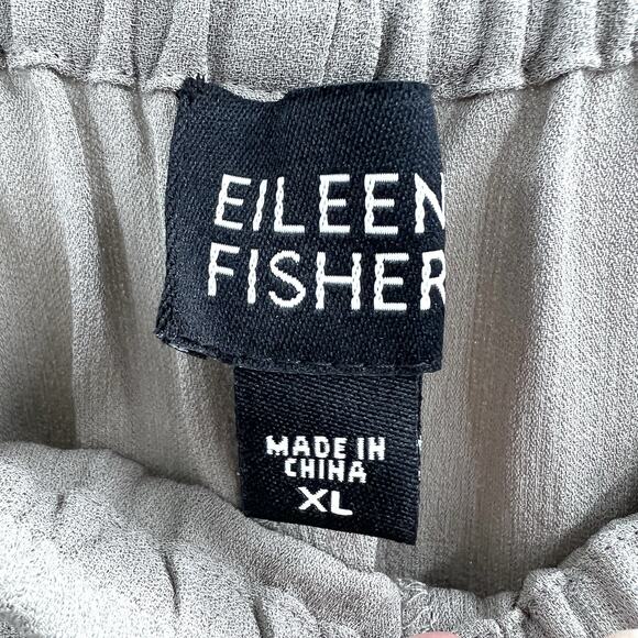 Eileen Fisher Taupe Silk Pull On Wide Leg Pants Womens Size XL - Picture 5 of 5